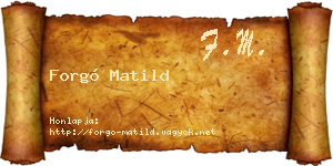 Forgó Matild névjegykártya